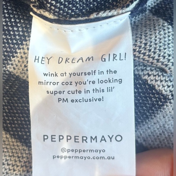 Peppermayo Navy Blue and White Checkered Romper 70's Vibe S/M - Picture 8 of 9